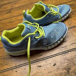 Ahnu yoga sport athletic shoes blue and green/yellow size 8‎ women